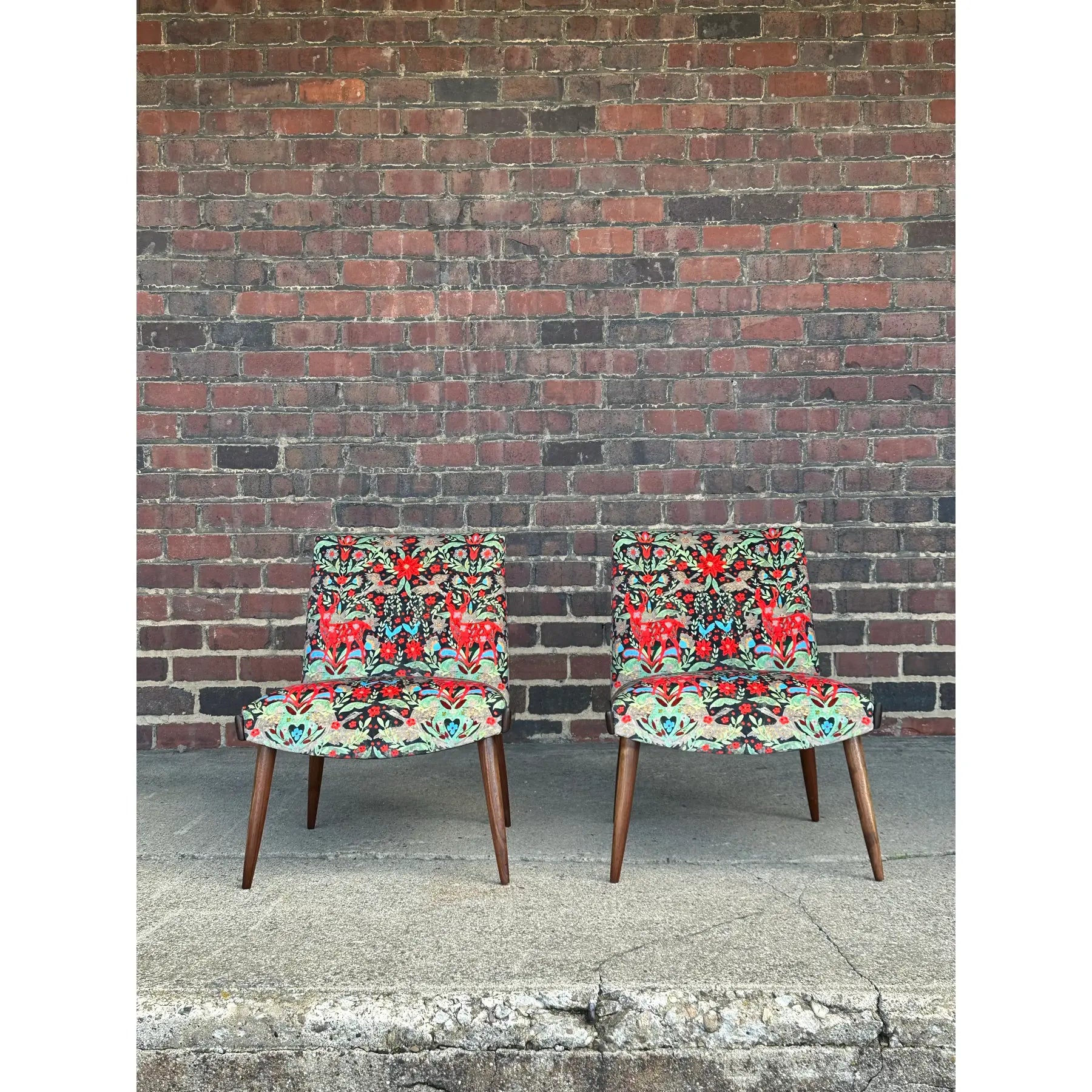 Pair of Kroehler Slipper Chairs Mind the Gap Fabric