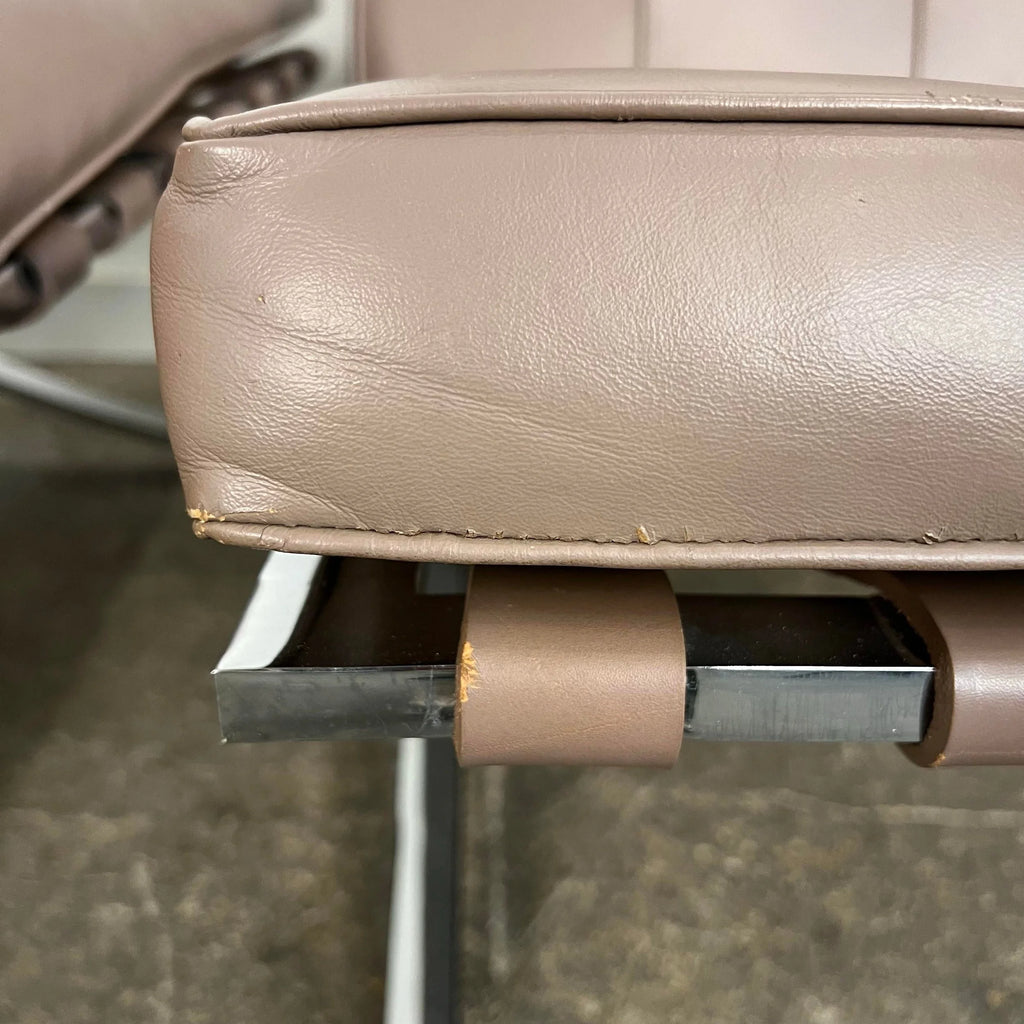 Pair of Leather Barcelona Lounge Chairs