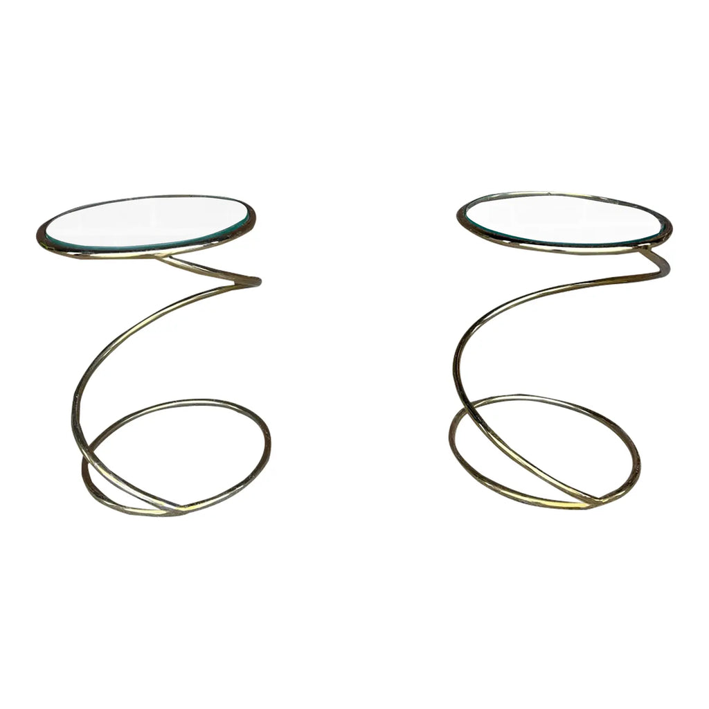 Pair of Leon Rosen for Pace Collection Corkscrew Side Tables