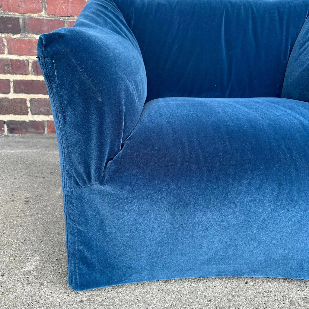 Pair of Mario Bellini Tentazione Lounge Chairs Recovered in Faux Mohair