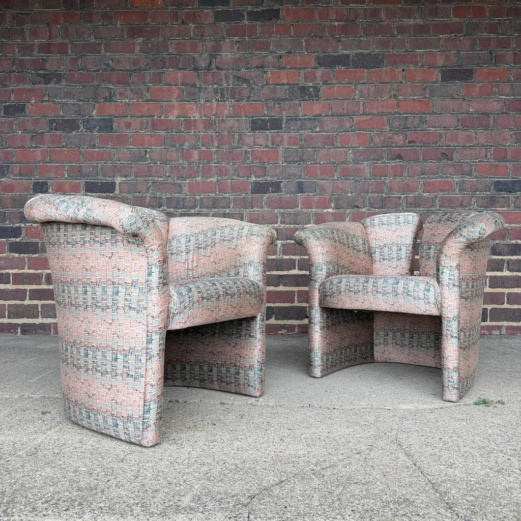 Pair of Milo Baughman for Thayer Coggin Split Back Chairs Postmodern