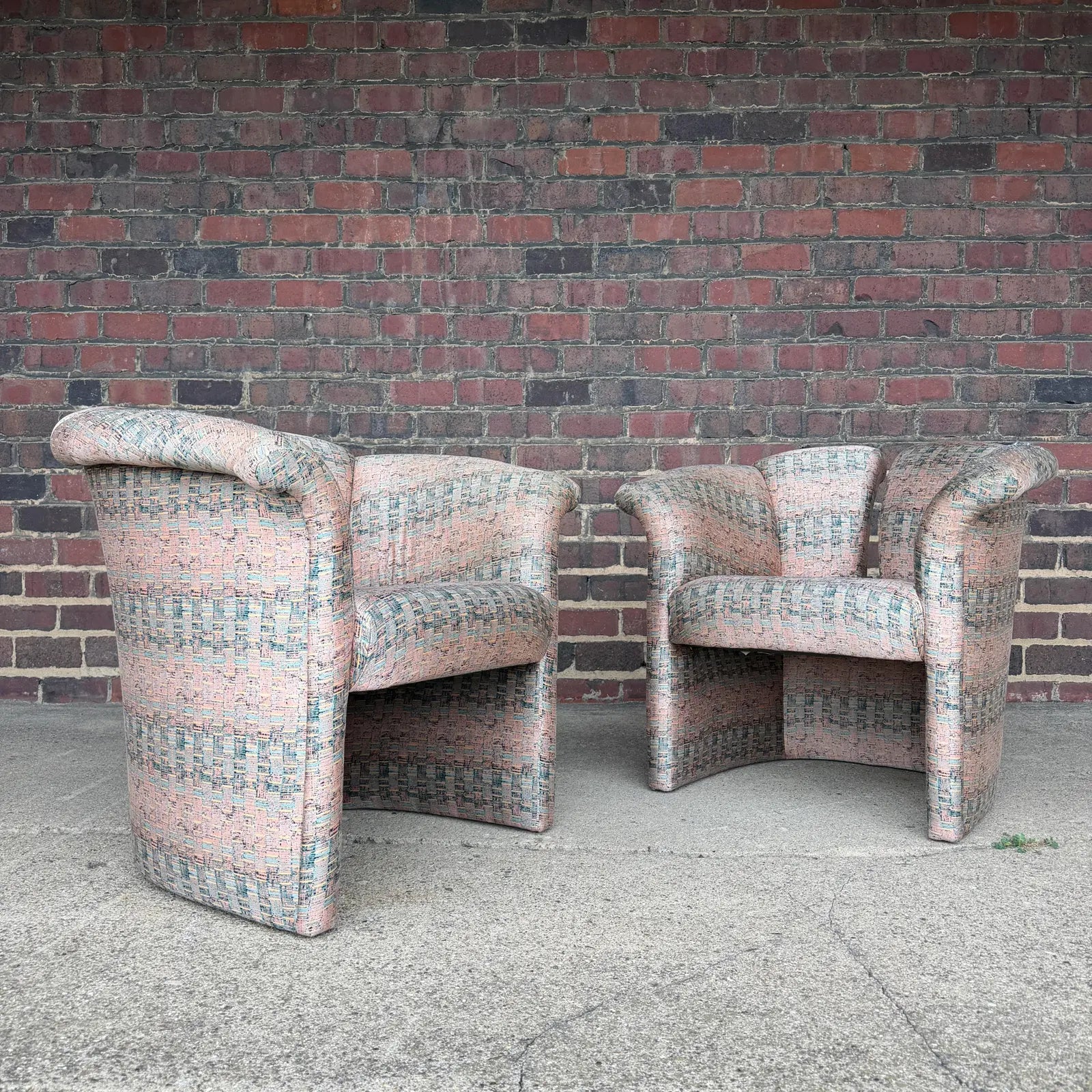 Pair of Milo Baughman for Thayer Coggin Split Back Chairs Postmodern