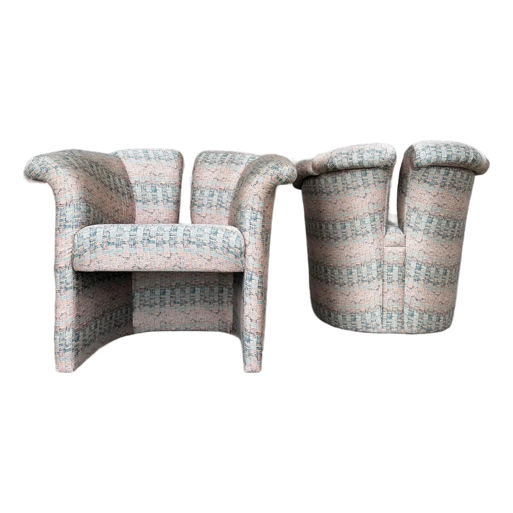 Pair of Milo Baughman for Thayer Coggin Split Back Chairs Postmodern