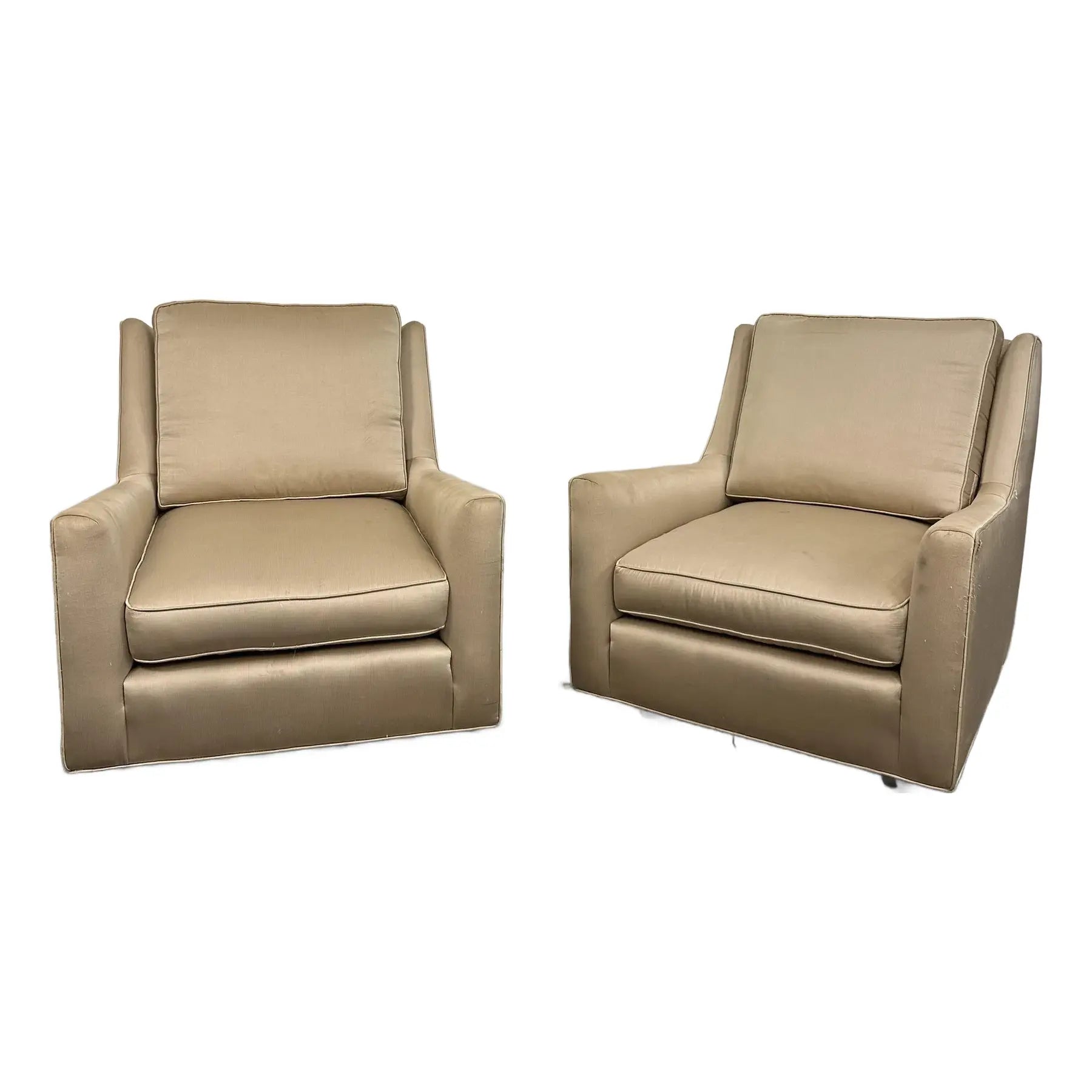 Pair of Milo Baughman Lounge Chairs on Casters
