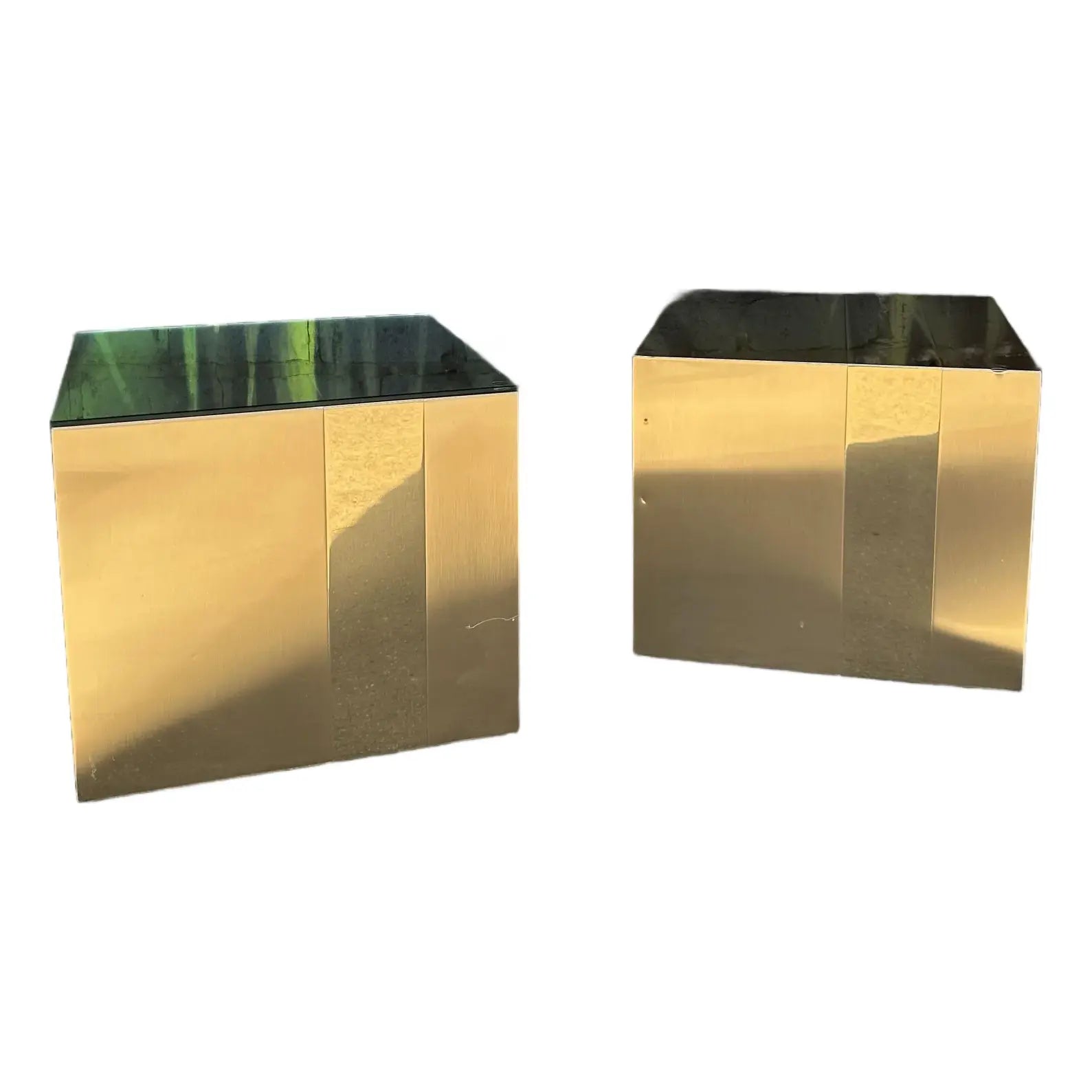 Pair of Postmodern Paul Evan’s Style Cube Side Tables Directional
