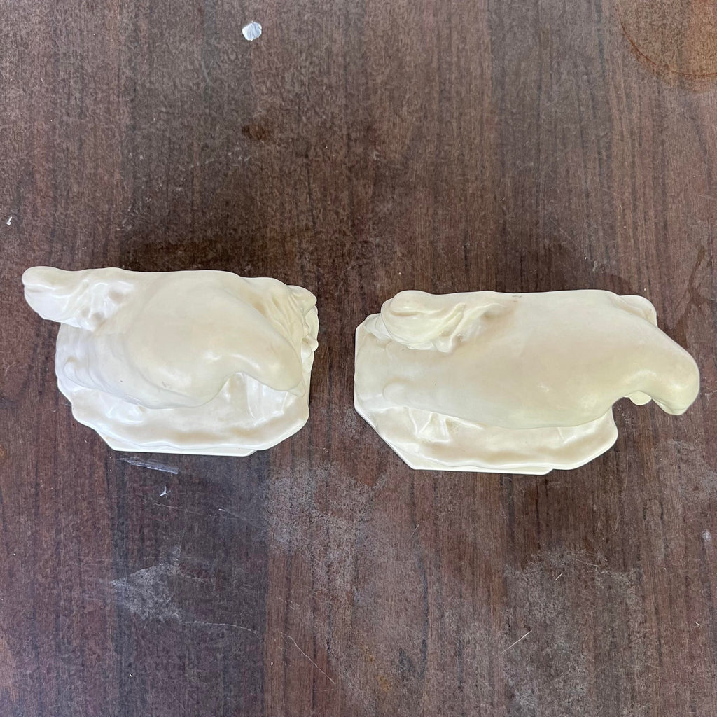 Pair of Rookwood Ceramic Crow Raven Bird Bookends
