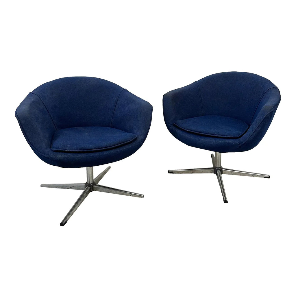 Pair of Swivel Small Overman Chairs