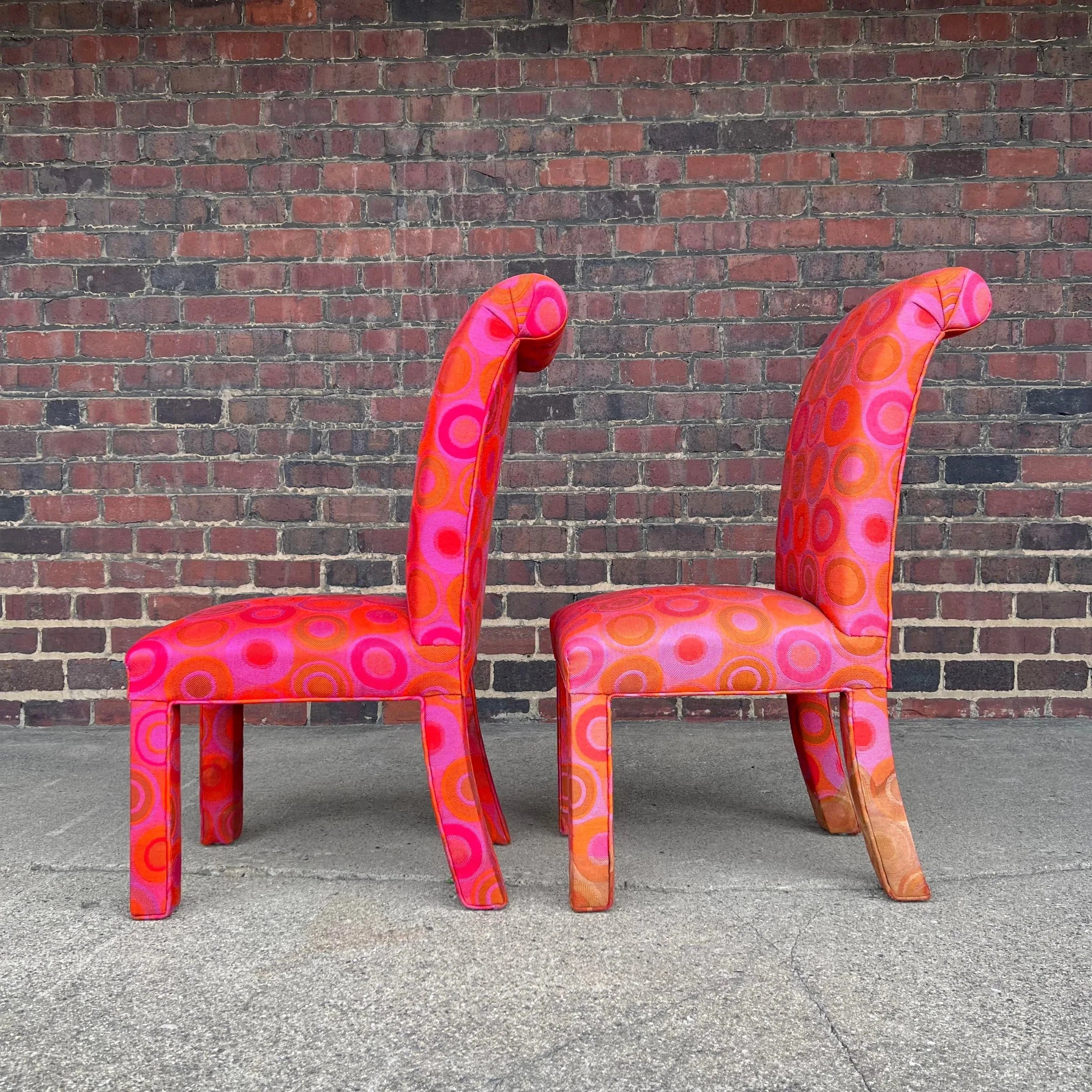 Pair of Tall Back Parsons Chairs