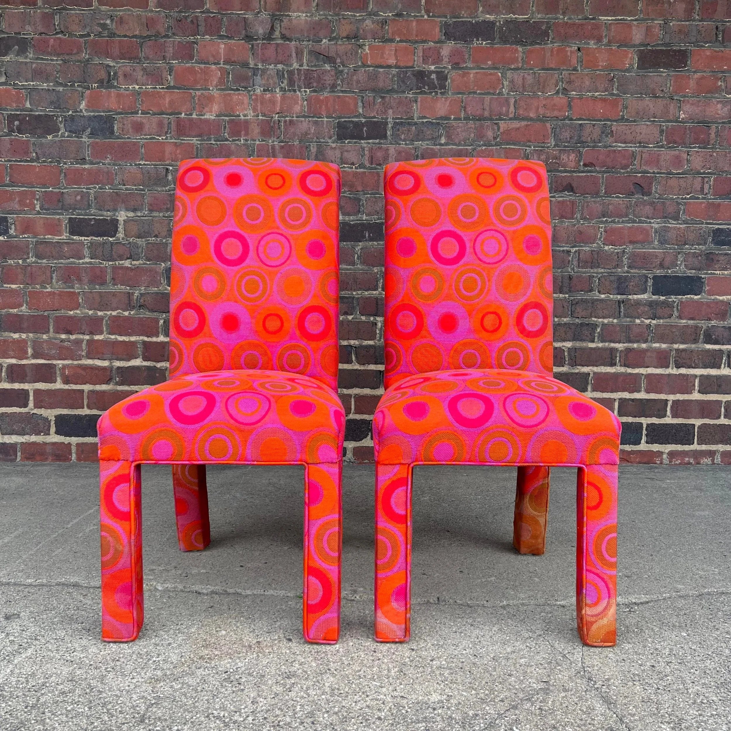 Pair of Tall Back Parsons Chairs