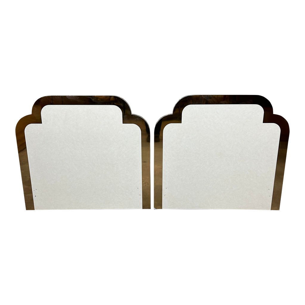 Pair of Twin Size Rose Gold Trim Headboards