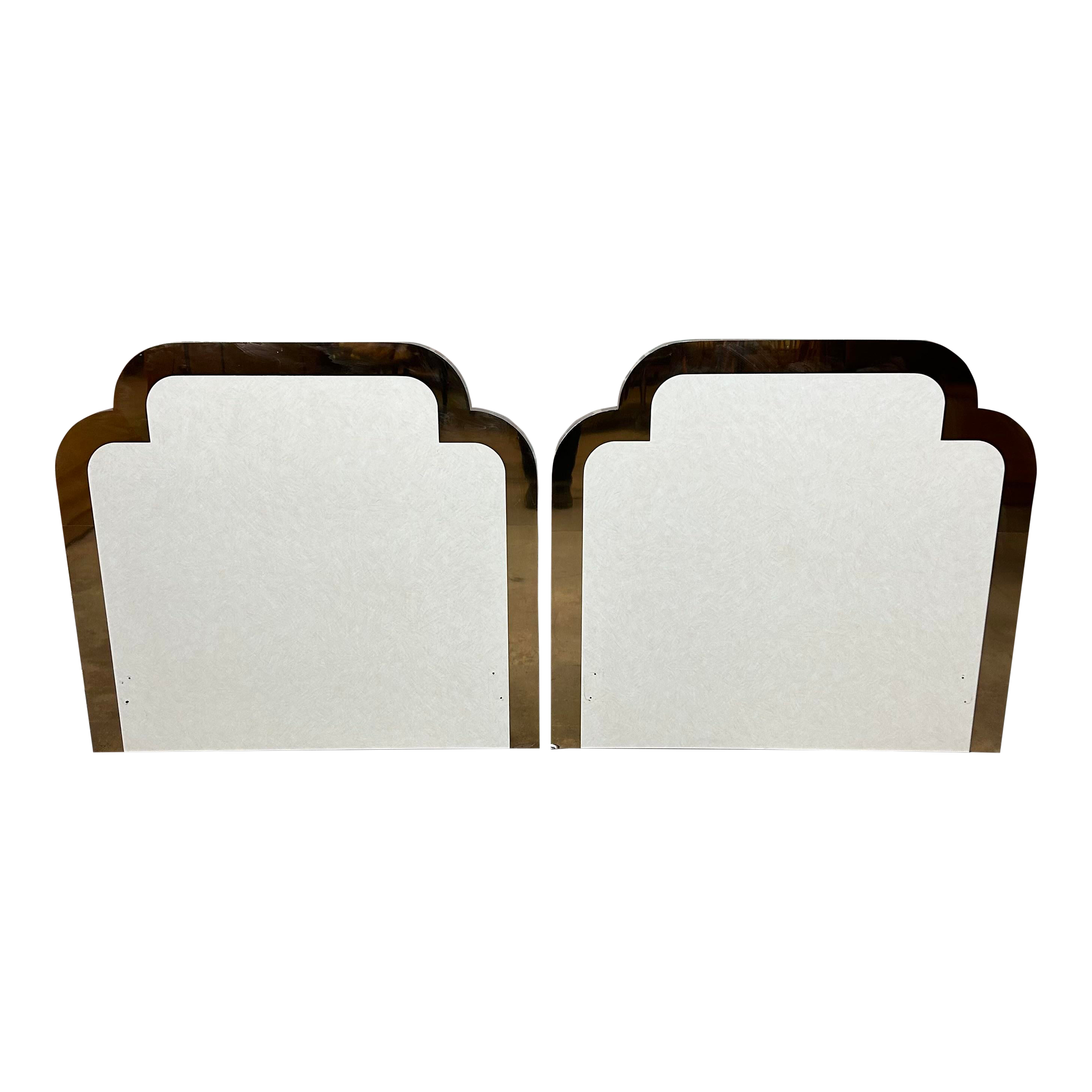 Pair of Twin Size Rose Gold Trim Headboards