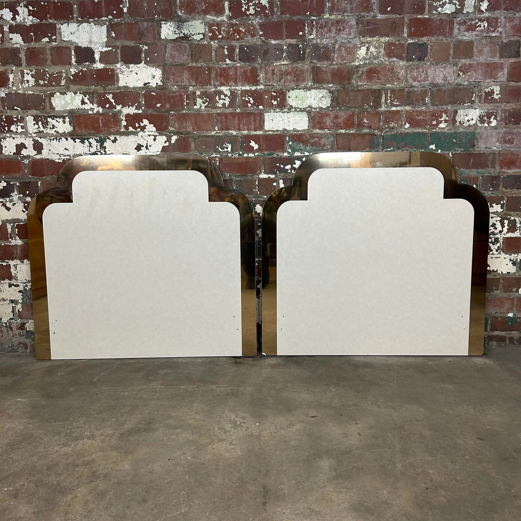 Pair of Twin Size Rose Gold Trim Headboards