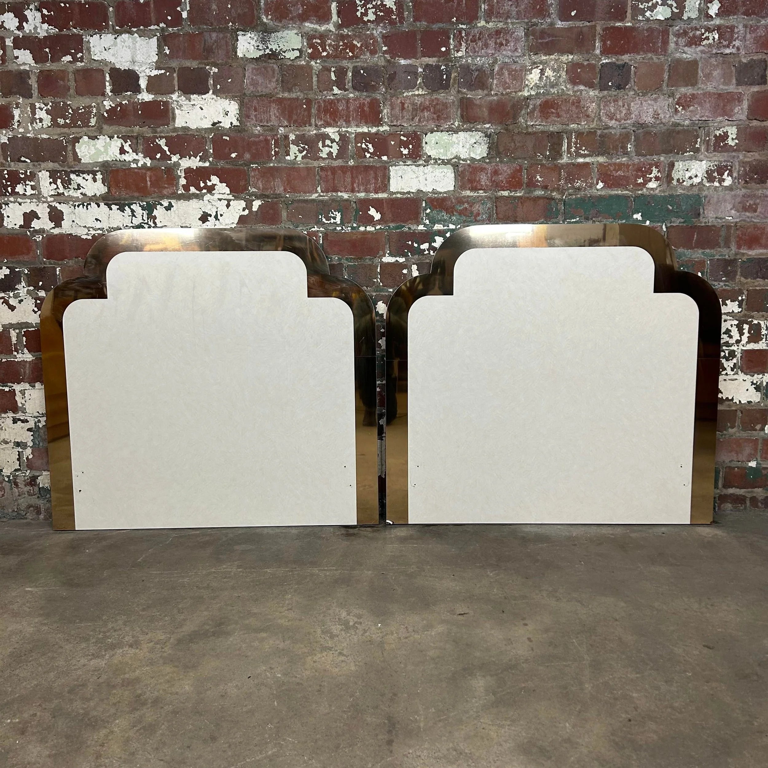 Pair of Twin Size Rose Gold Trim Headboards