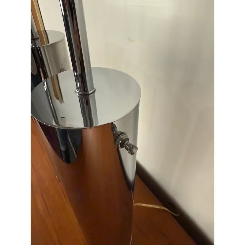 Pair of Vintage Chrome Nessen Table Lamps – Chrome Cylindrical Form