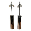 Pair of Vintage Chrome Nessen Table Lamps – Chrome Cylindrical Form