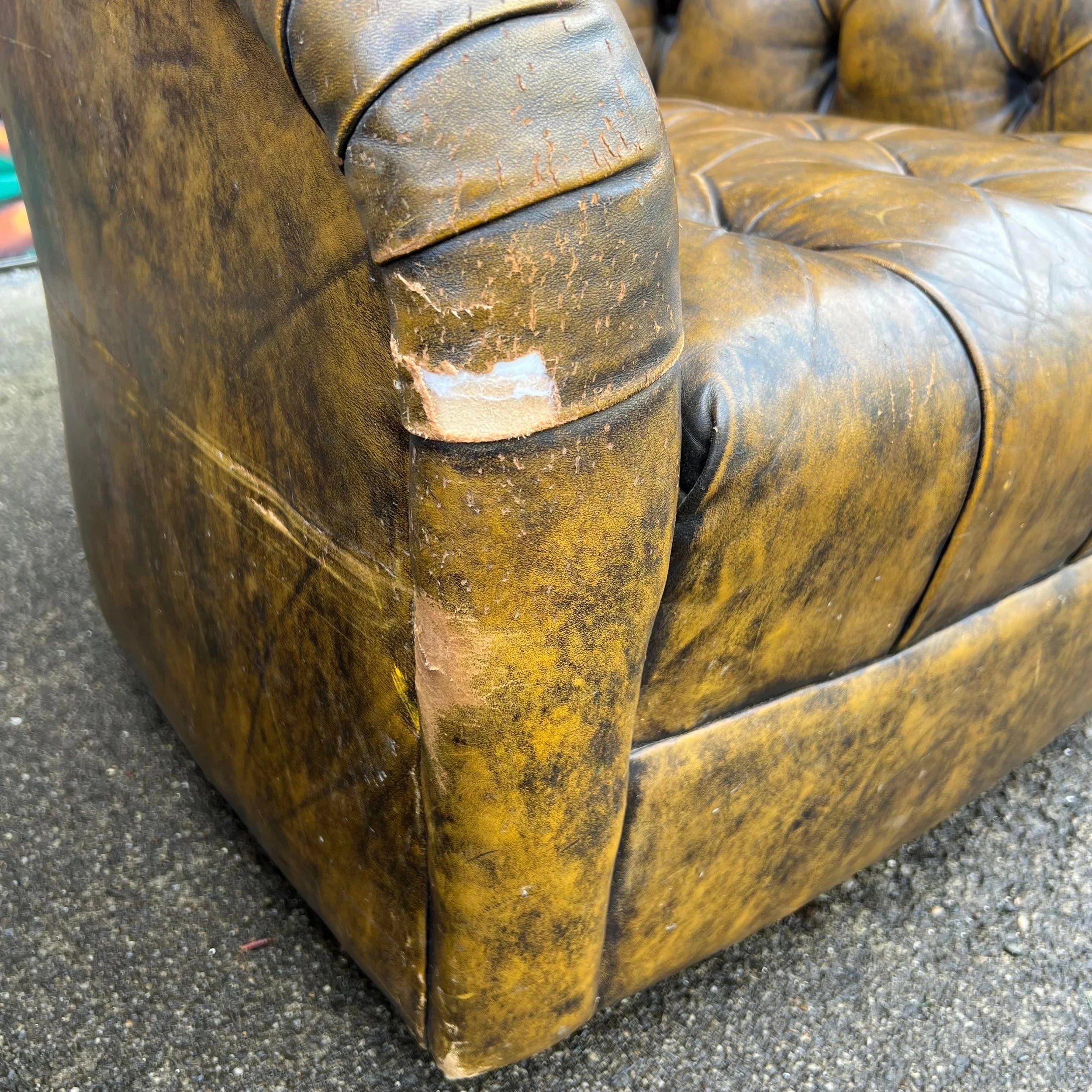 Pair of Ward Bennett Brown Leather Chairs on Casters