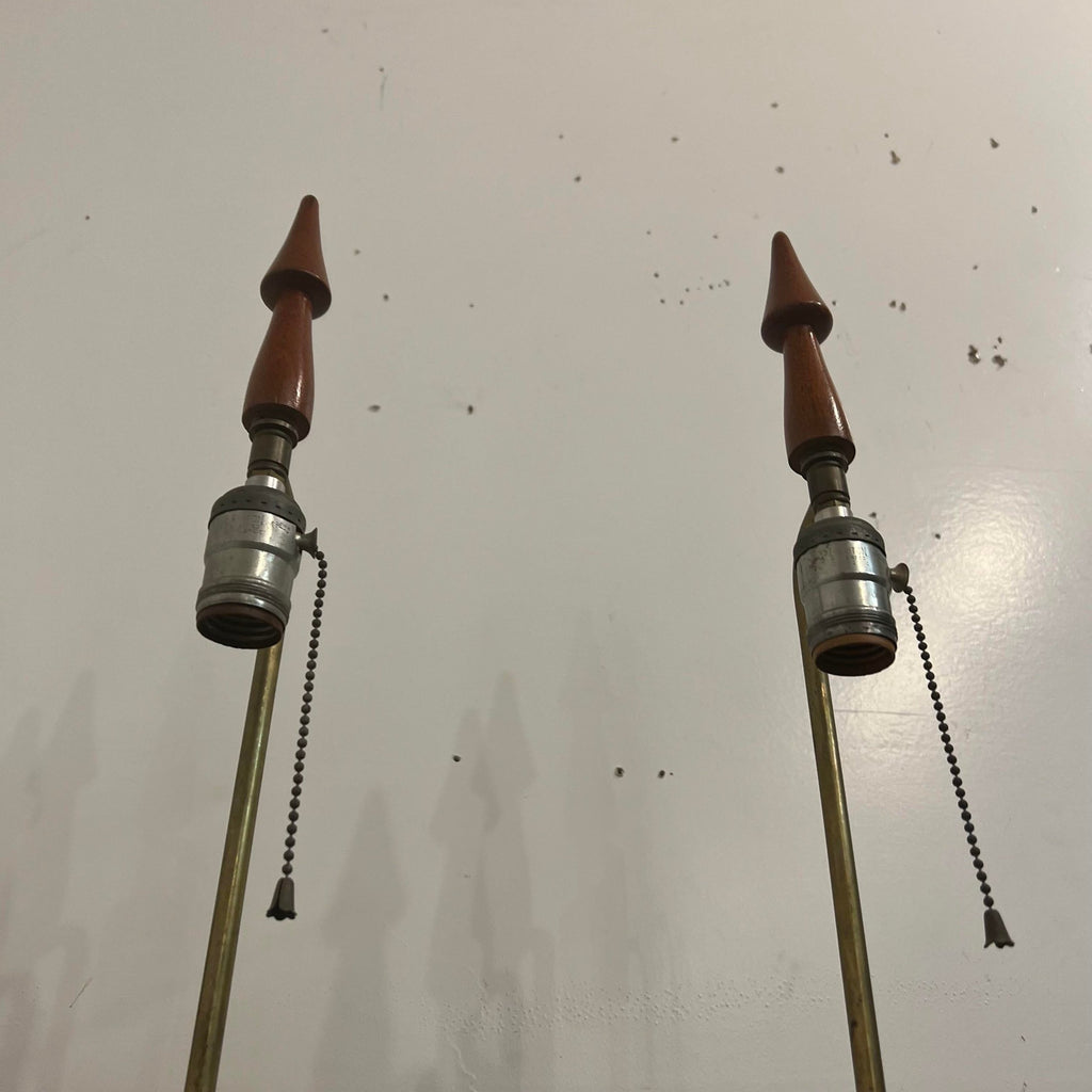 Pair of Yasha Heifetz Carved Table Lamps