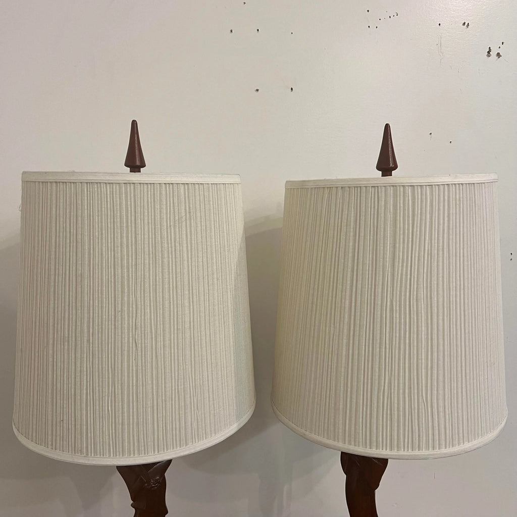 Pair of Yasha Heifetz Carved Table Lamps