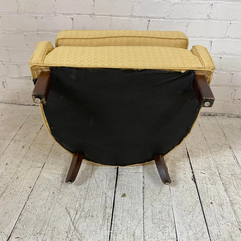 Pair of Yellow Tufted Barrel Chairs