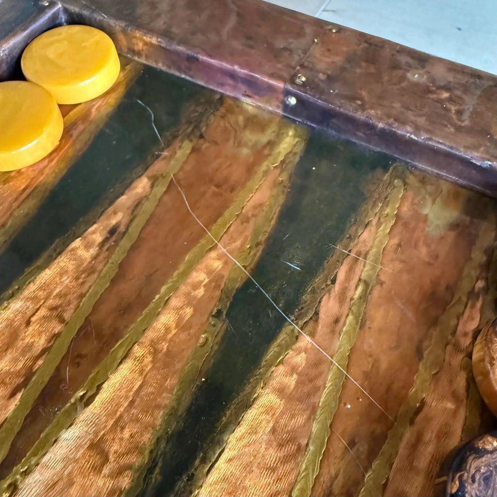 Paul Evans Copper Clad Backgammon Table Studio Made