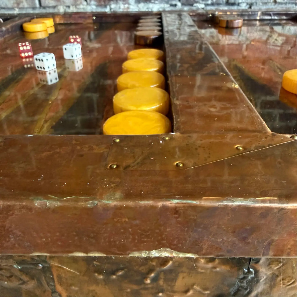 Paul Evans Copper Clad Backgammon Table Studio Made