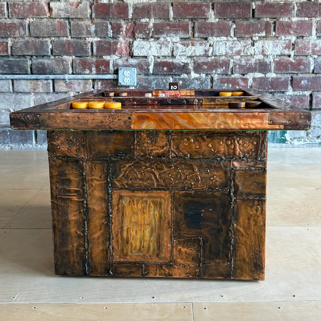 Paul Evans Copper Clad Backgammon Table Studio Made