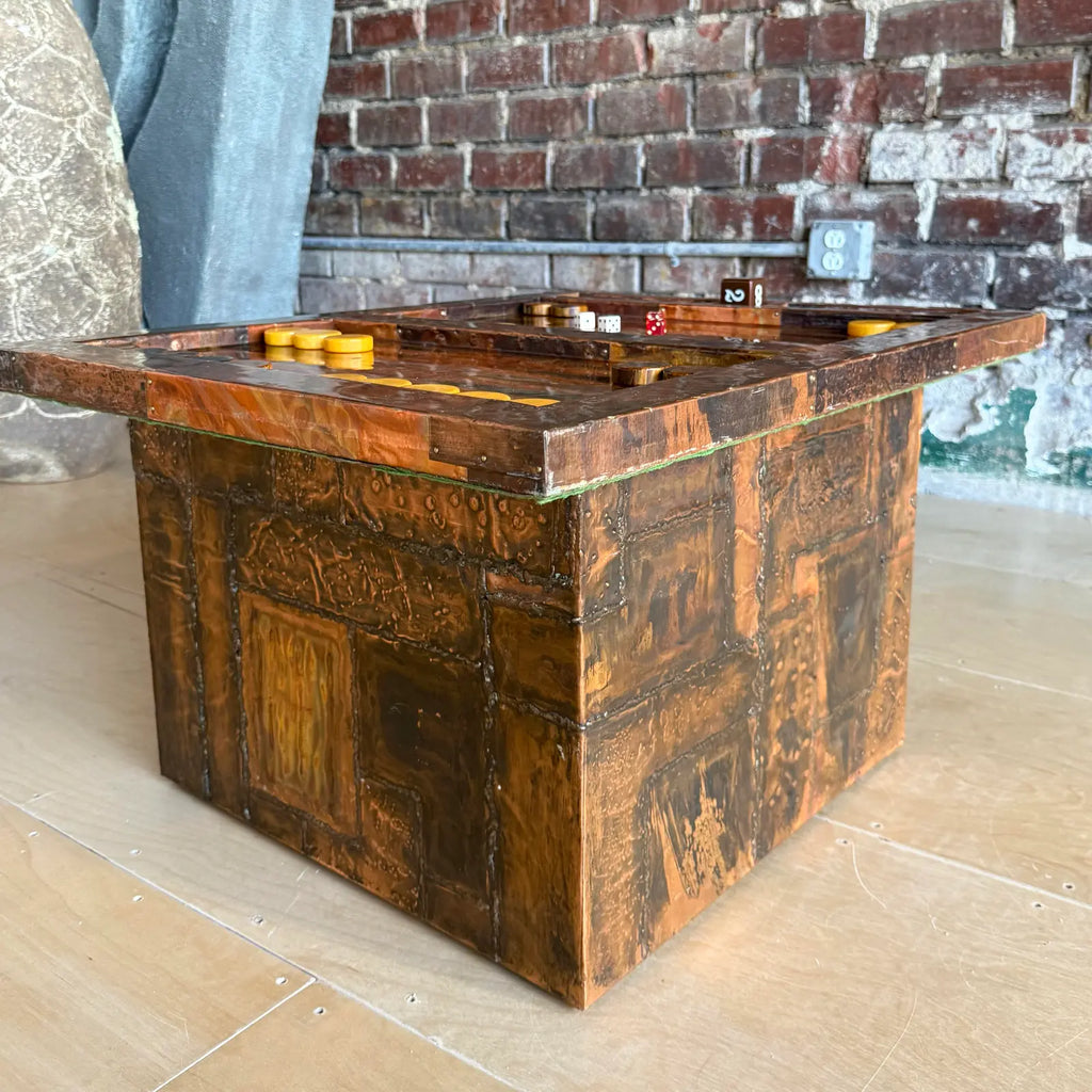 Paul Evans Copper Clad Backgammon Table Studio Made