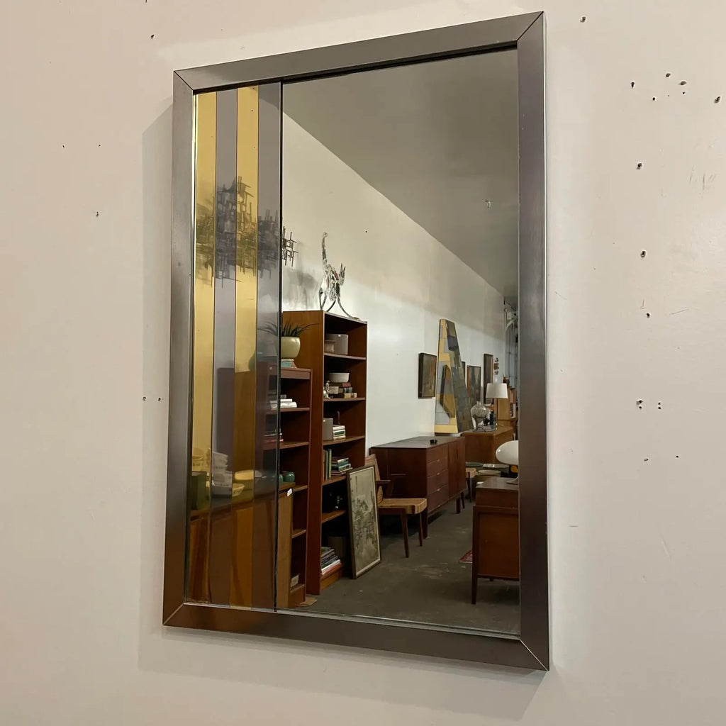 Paul Evans Style Mid Century Modern Mirror