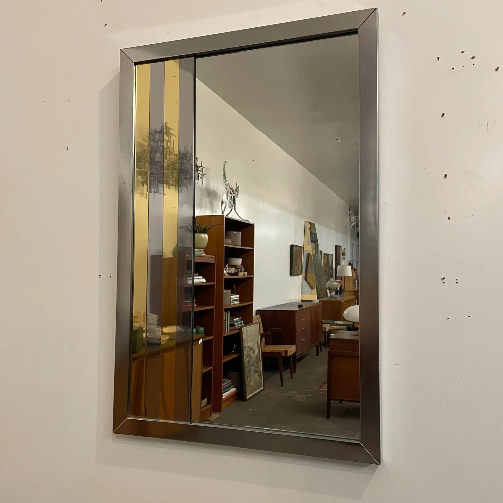 Paul Evans Style Mid Century Modern Mirror