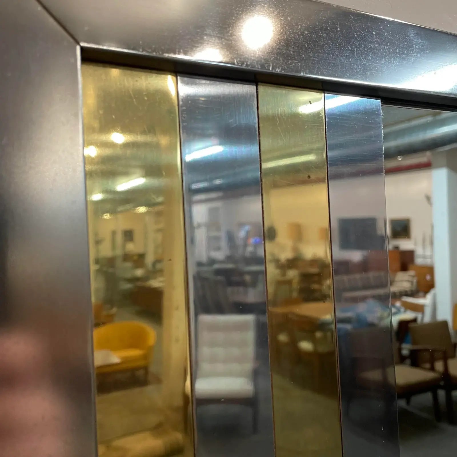 Paul Evans Style Mid Century Modern Mirror