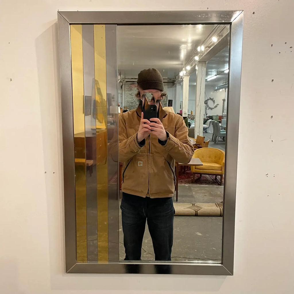 Paul Evans Style Mid Century Modern Mirror