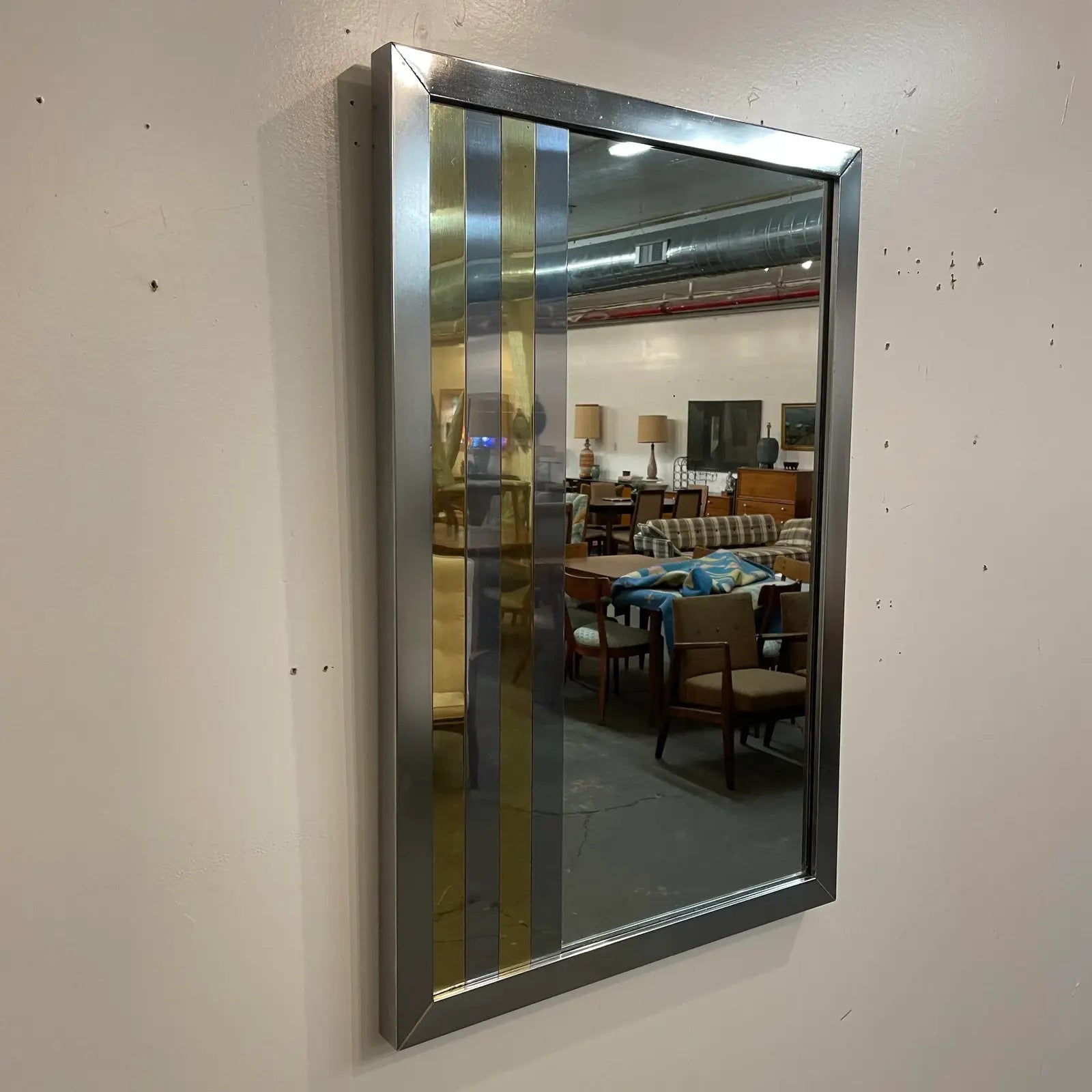 Paul Evans Style Mid Century Modern Mirror
