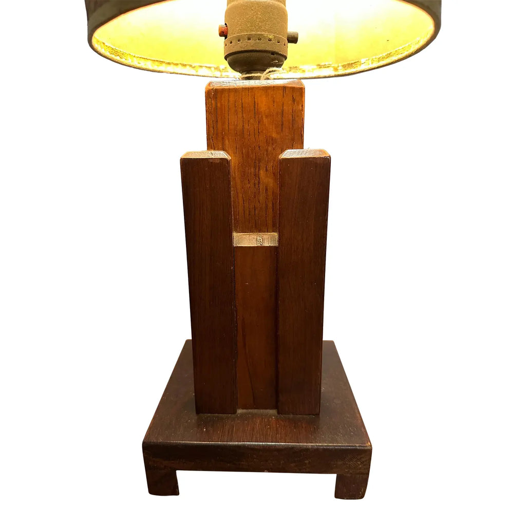Paul Frankl Skyscraper Table Lamp Signed J Johnson 1939 Wood
