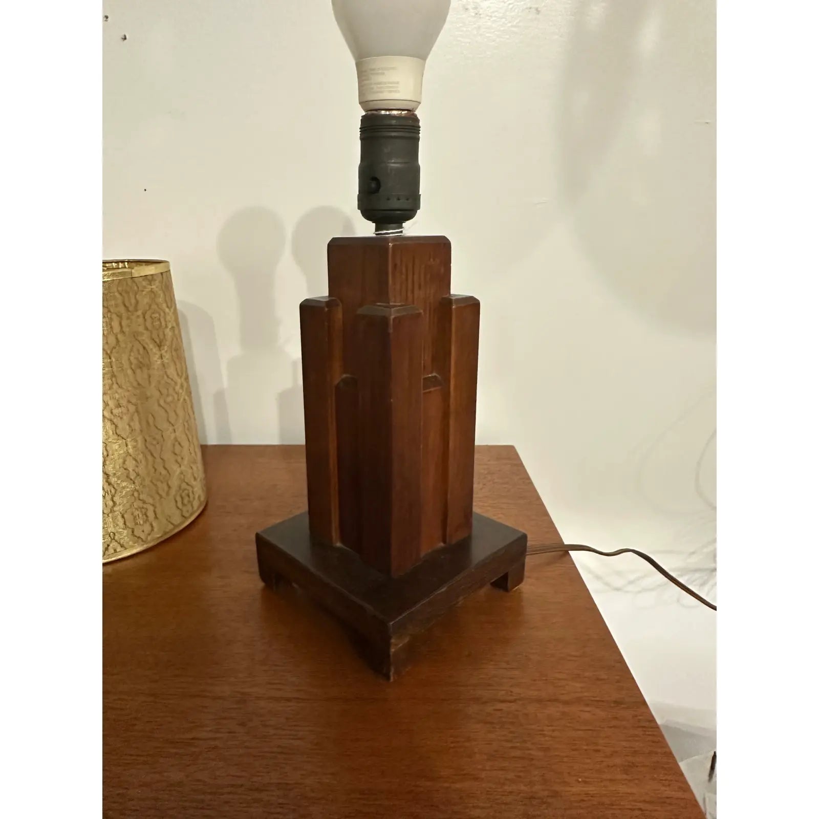 Paul Frankl Skyscraper Table Lamp Signed J Johnson 1939 Wood