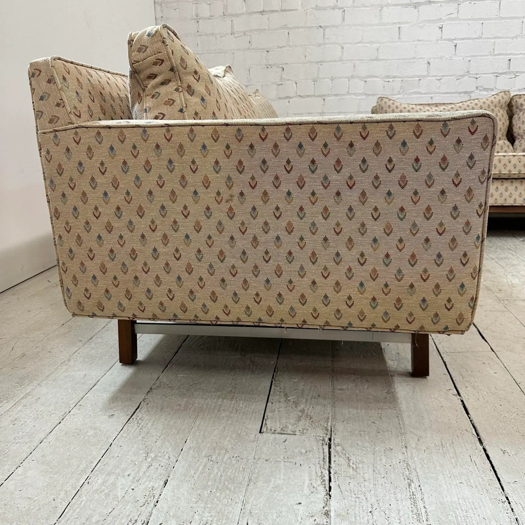 Paul McCobb for Calvin Sectional Sofa Walnut Legs Aluminum Cross Bars