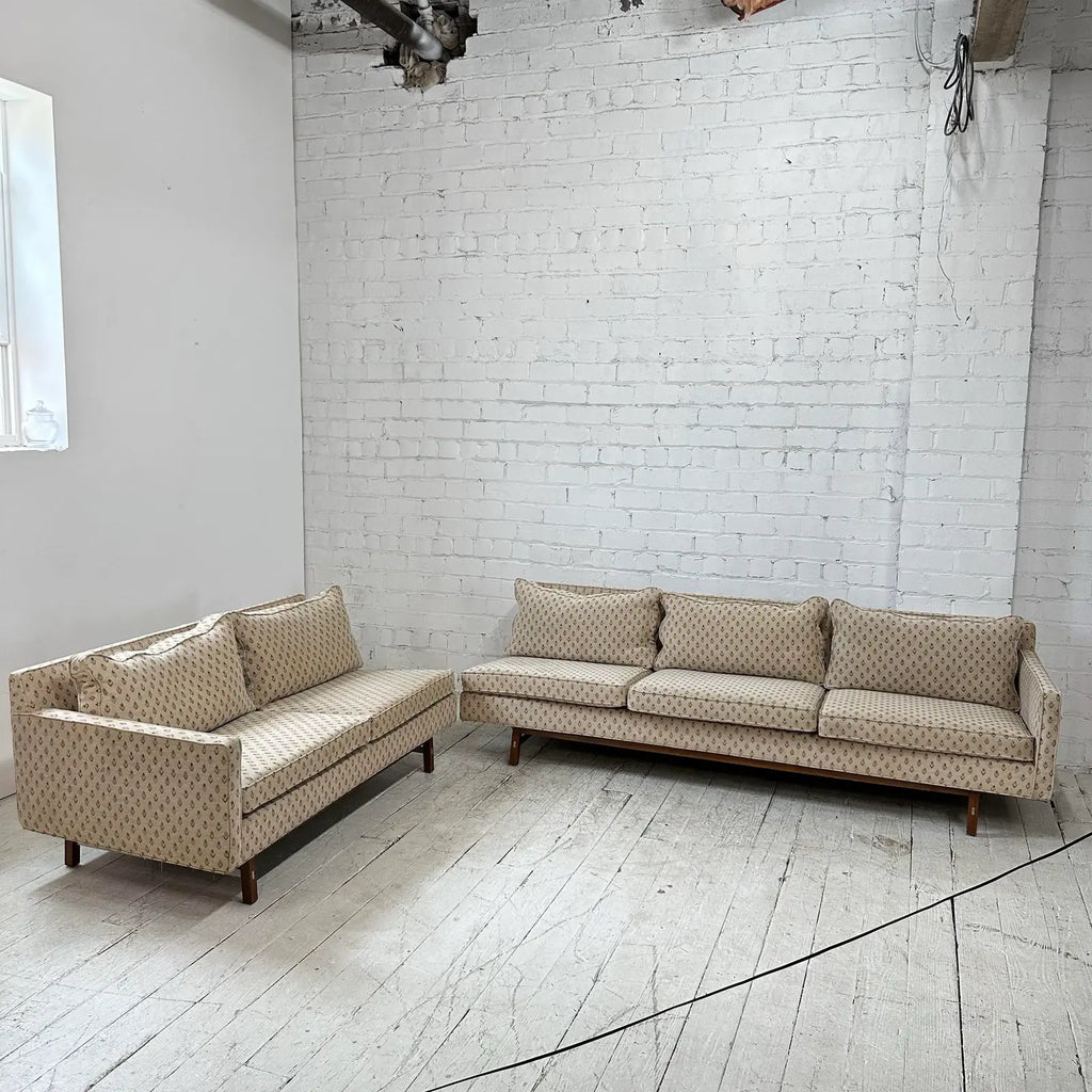 Paul McCobb for Calvin Sectional Sofa Walnut Legs Aluminum Cross Bars