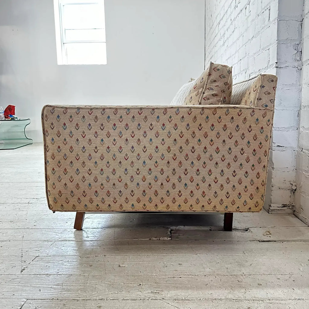 Paul McCobb for Calvin Sectional Sofa Walnut Legs Aluminum Cross Bars