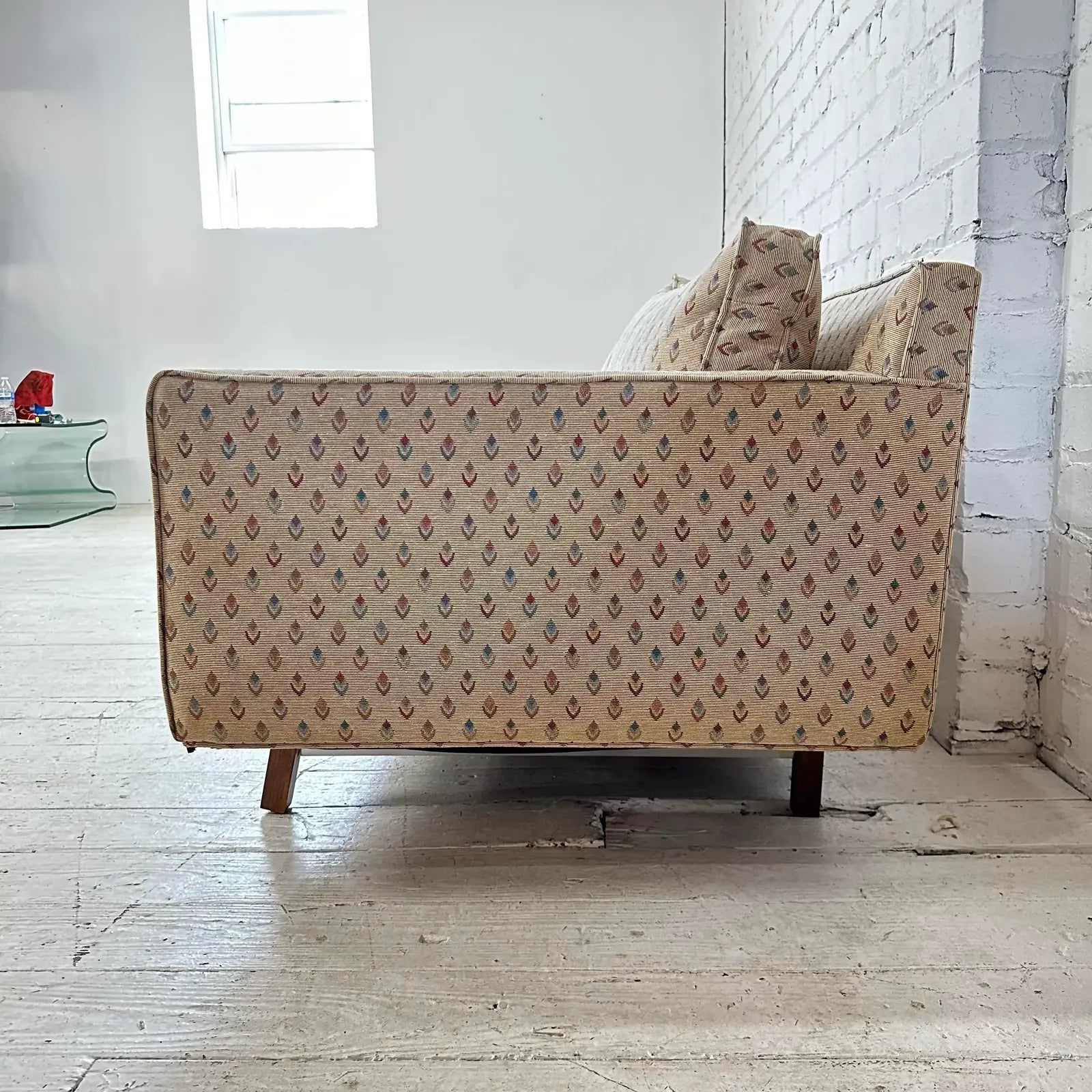 Paul McCobb for Calvin Sectional Sofa Walnut Legs Aluminum Cross Bars