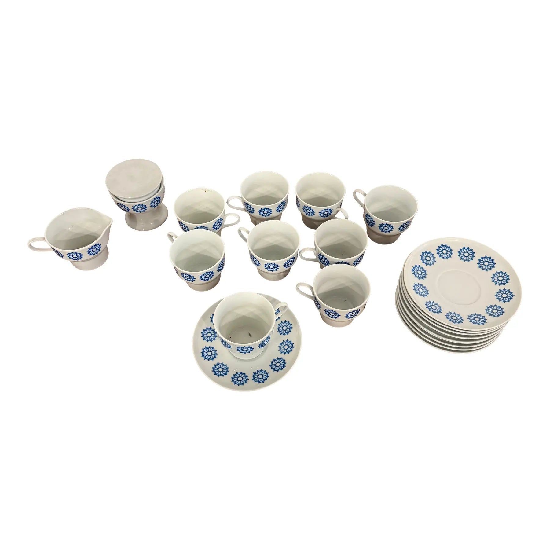 Paul McCobb for Jackson International Contempri Line China Cups Saucers and Cream and Sugar 22 Pieces