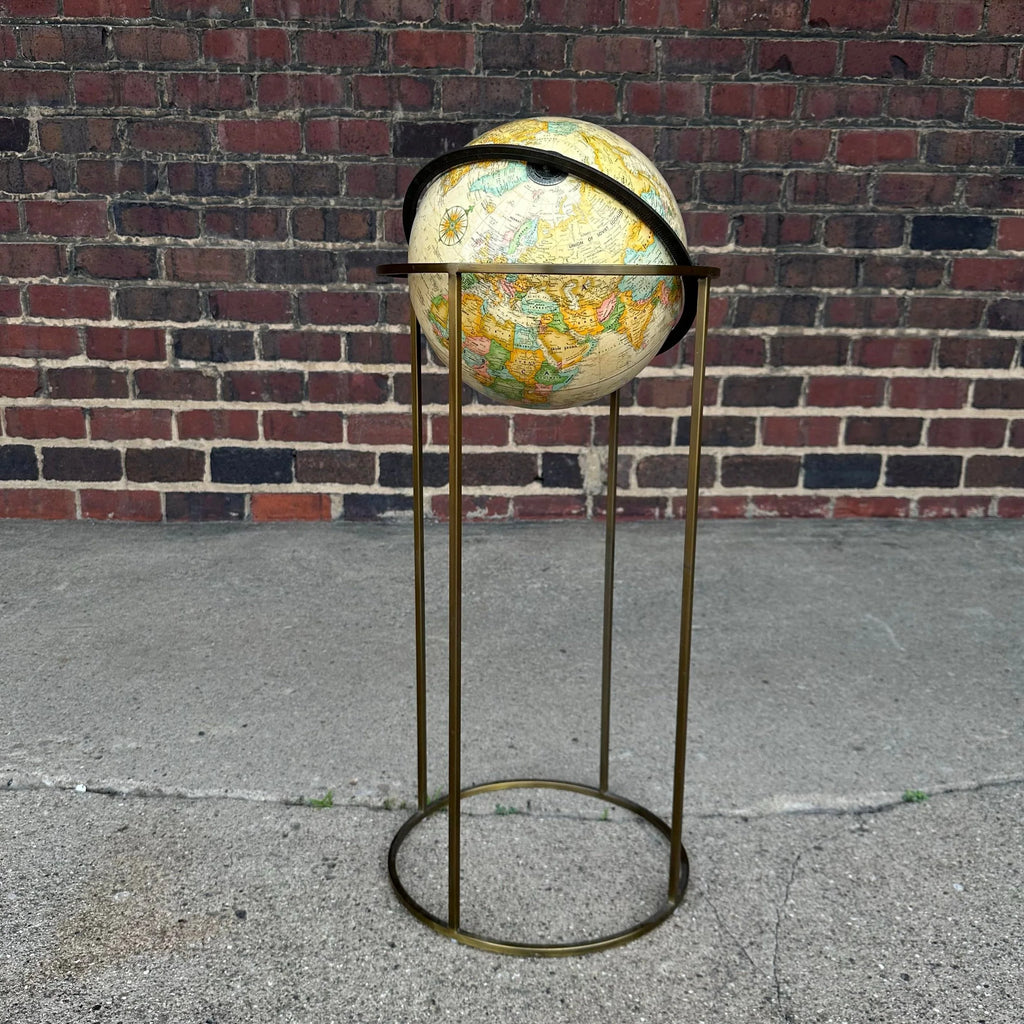 Paul McCobb Style Globe on Brass Stand