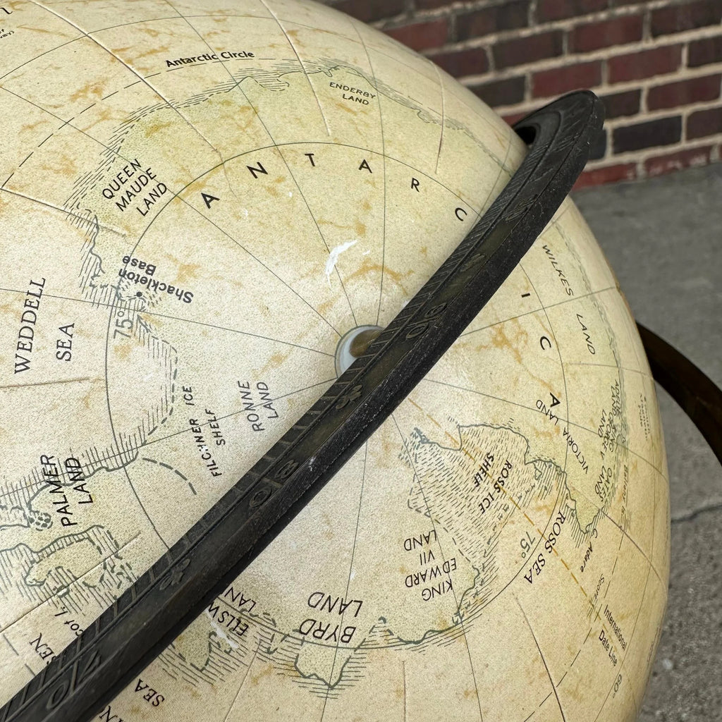 Paul McCobb Style Globe on Brass Stand
