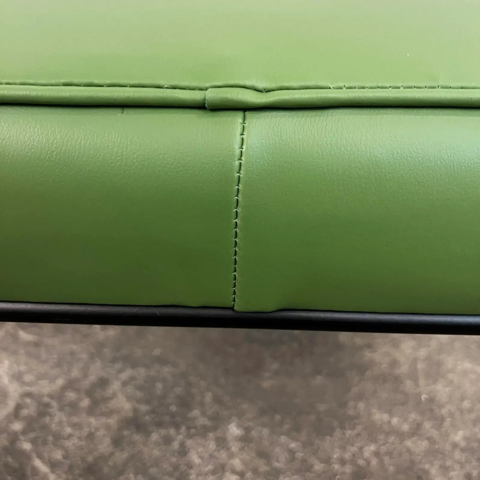 Paul McCobb Style Green Leatherette Ottoman