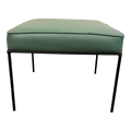 Paul McCobb Style Ottoman Teal Leatherette Vinyl
