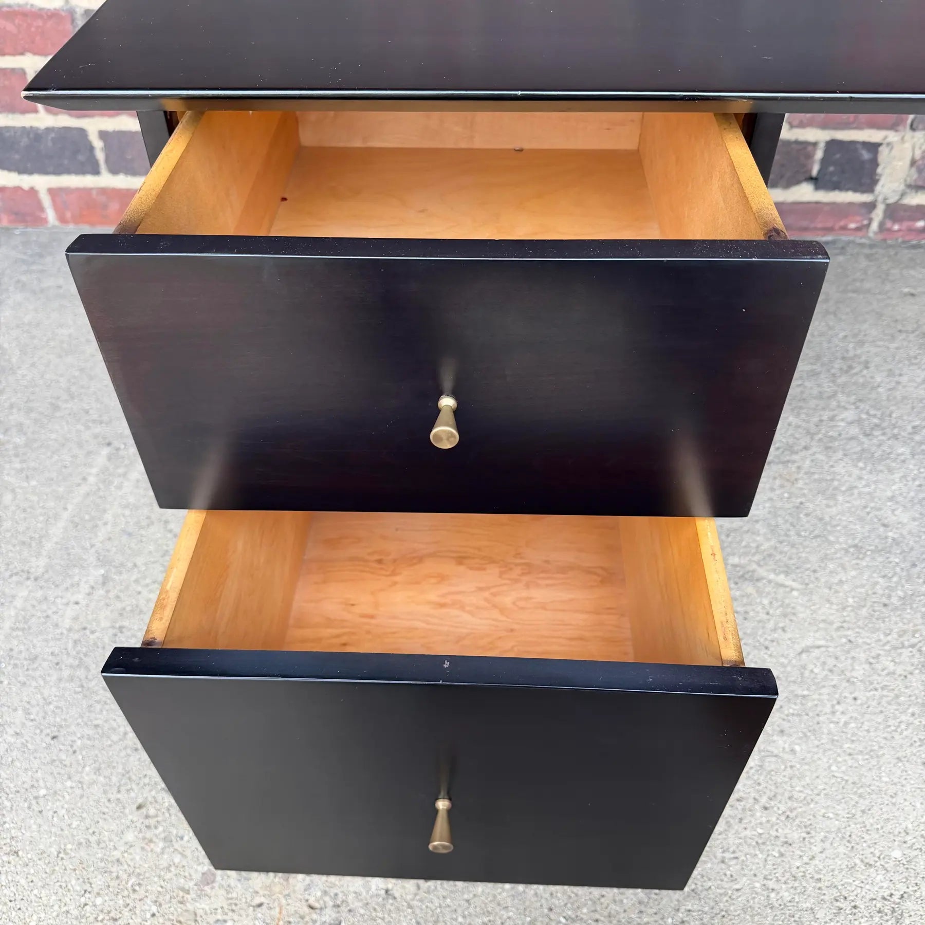 Paul McCobb Two Drawer Desk Ebonized the Black Mid-Century Modern