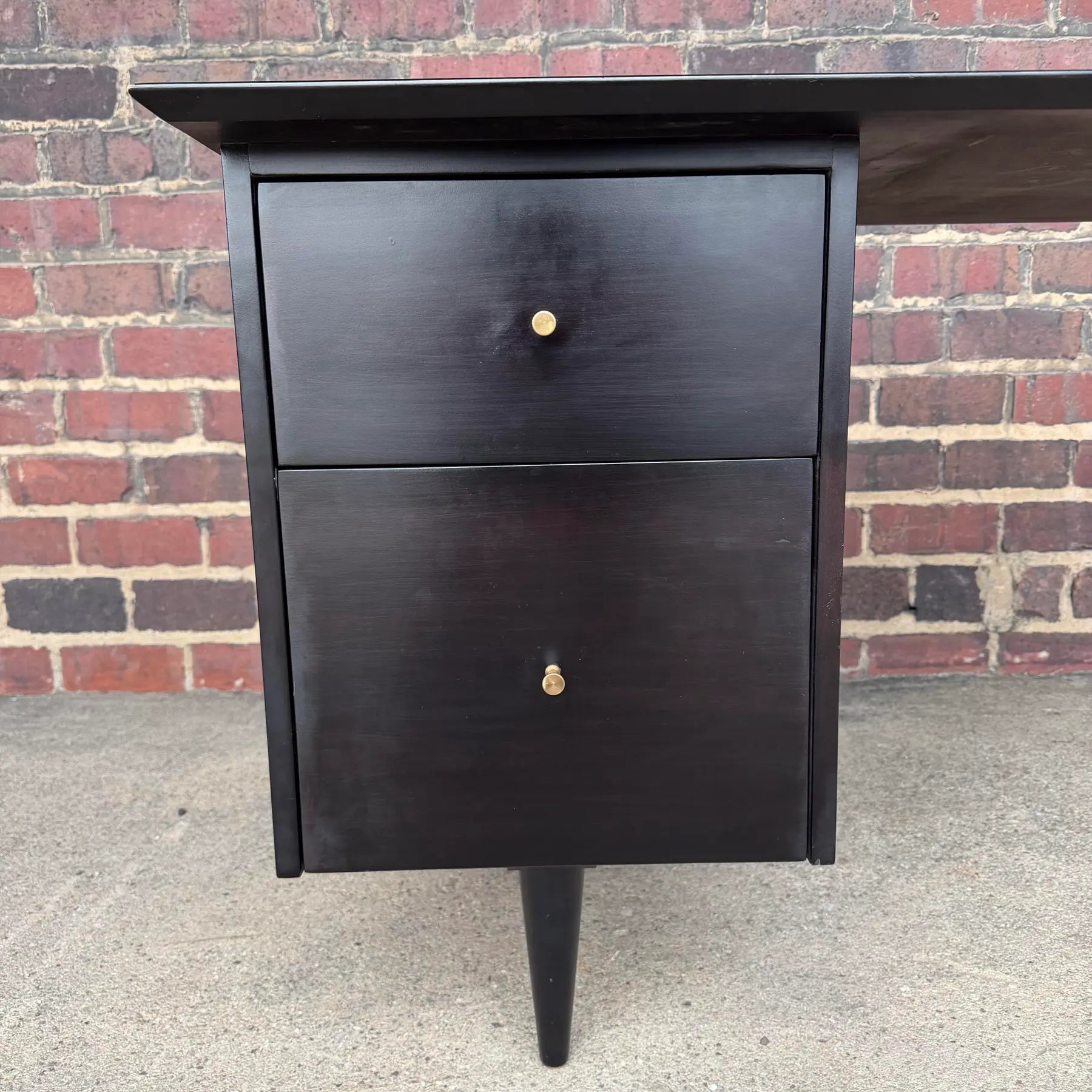 Paul McCobb Two Drawer Desk Ebonized the Black Mid-Century Modern