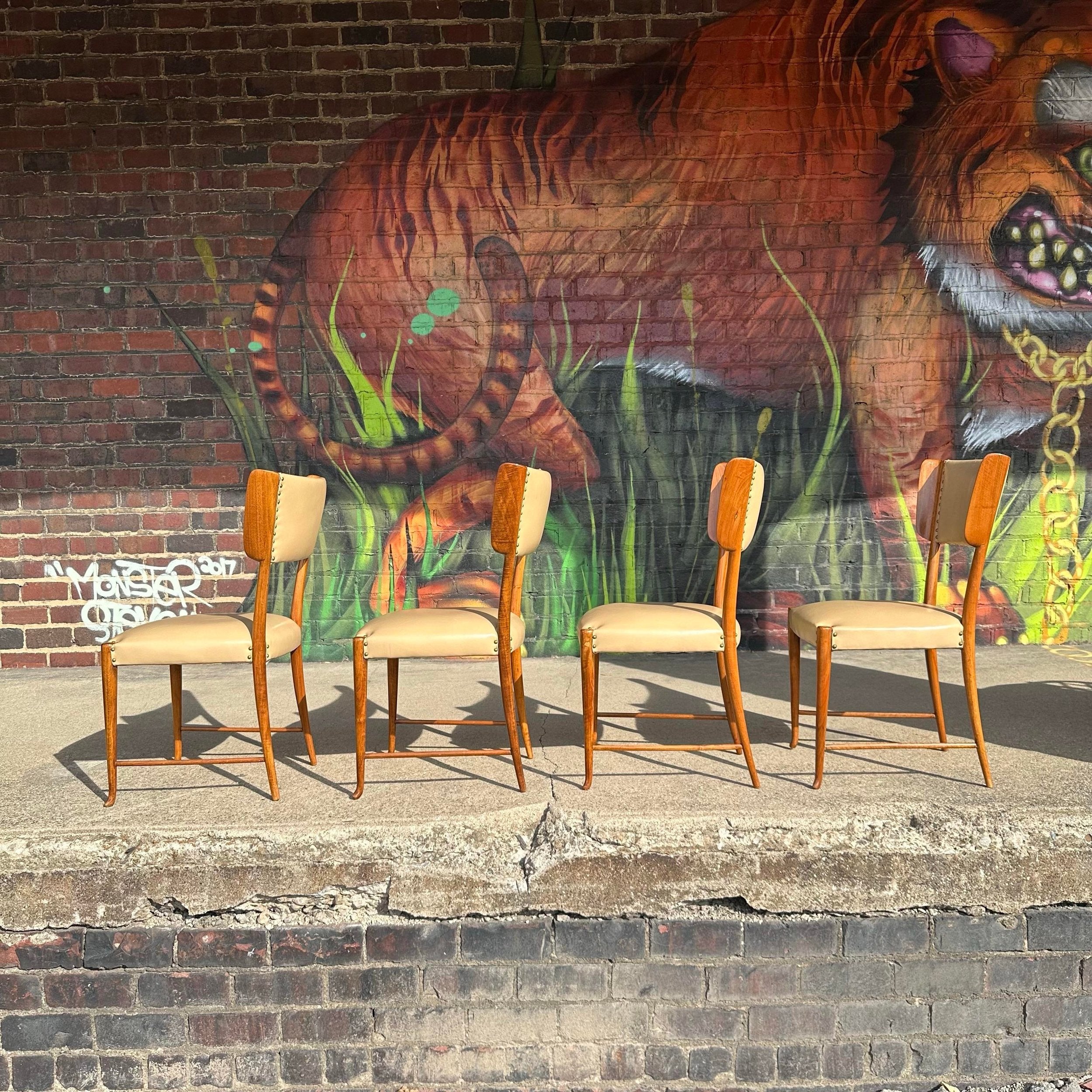 Paulo Buffa Dining Chairs Italian Mid Century Modern