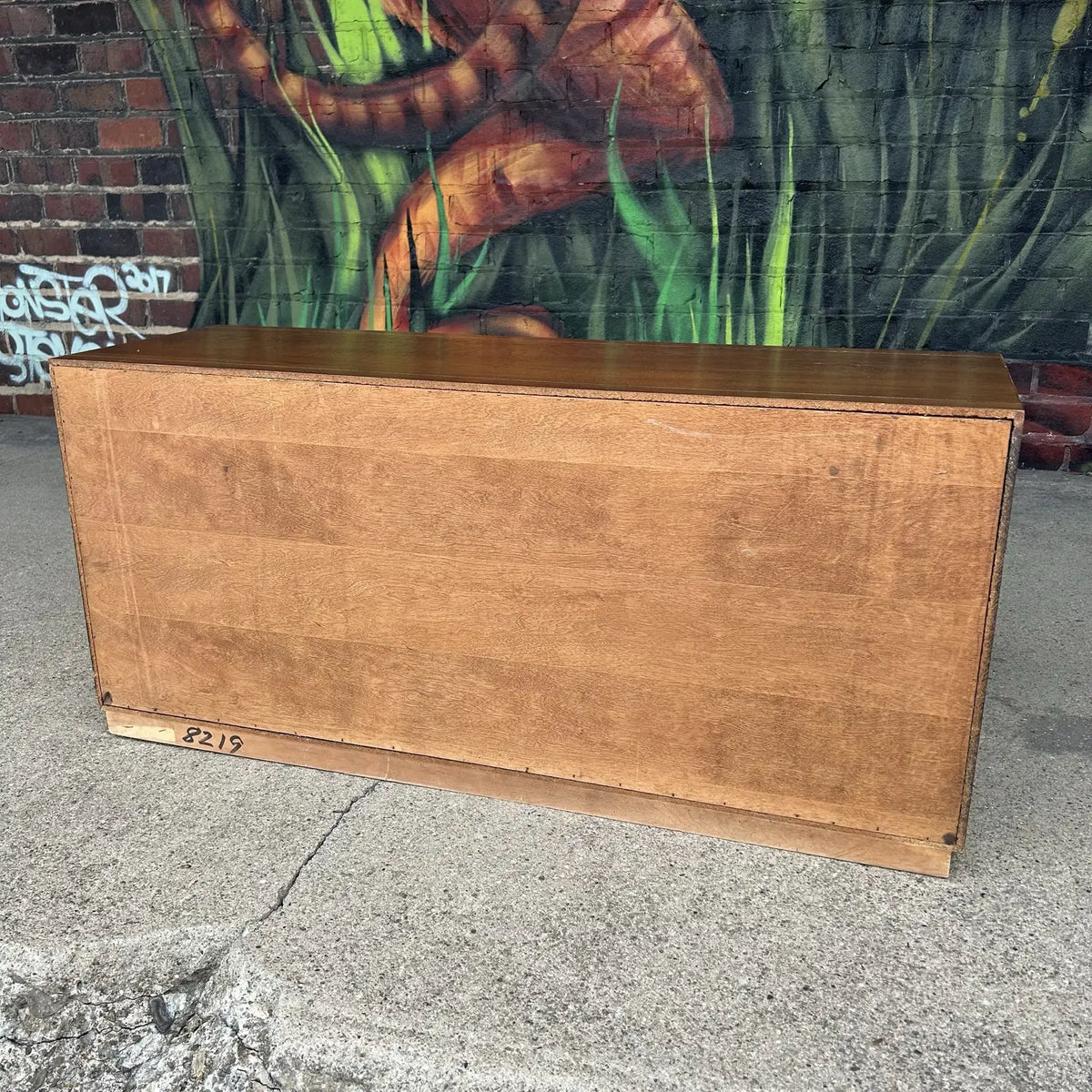 Petite Parzinger Style Hammered-Metal Fronted Cabinet