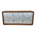 Petite Parzinger Style Hammered-Metal Fronted Cabinet