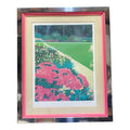 Pink Floral Print in Chrome Frame