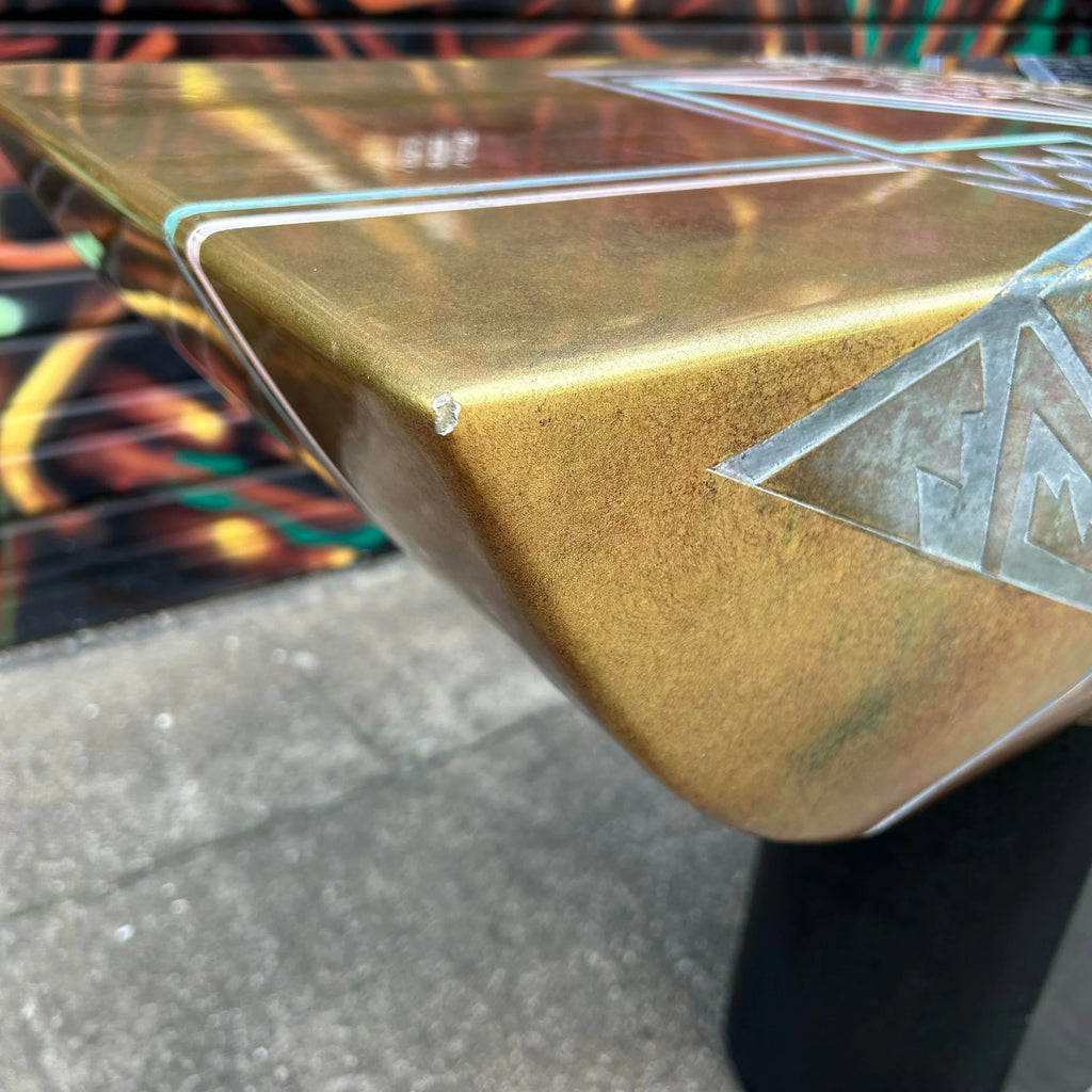 Post Modern Console Table and Mirror Gold Black